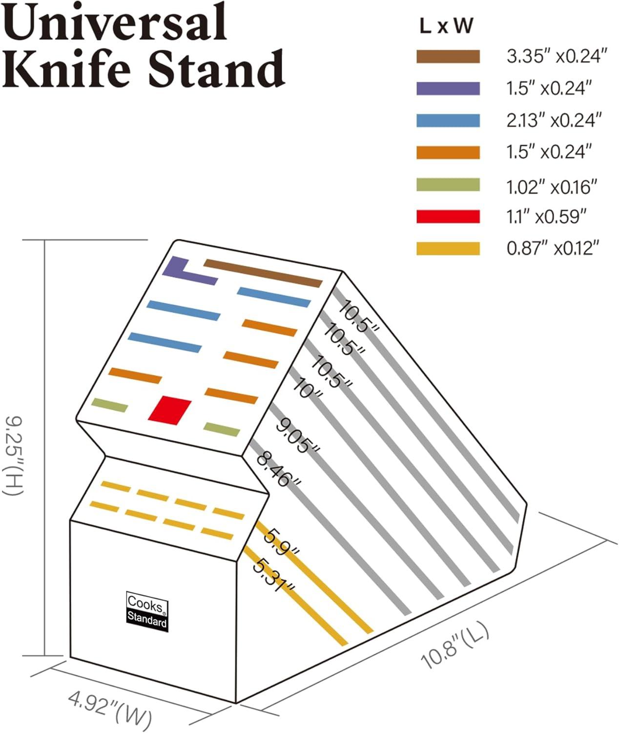 20-Slot Natural Bamboo Universal Knife Storage Block