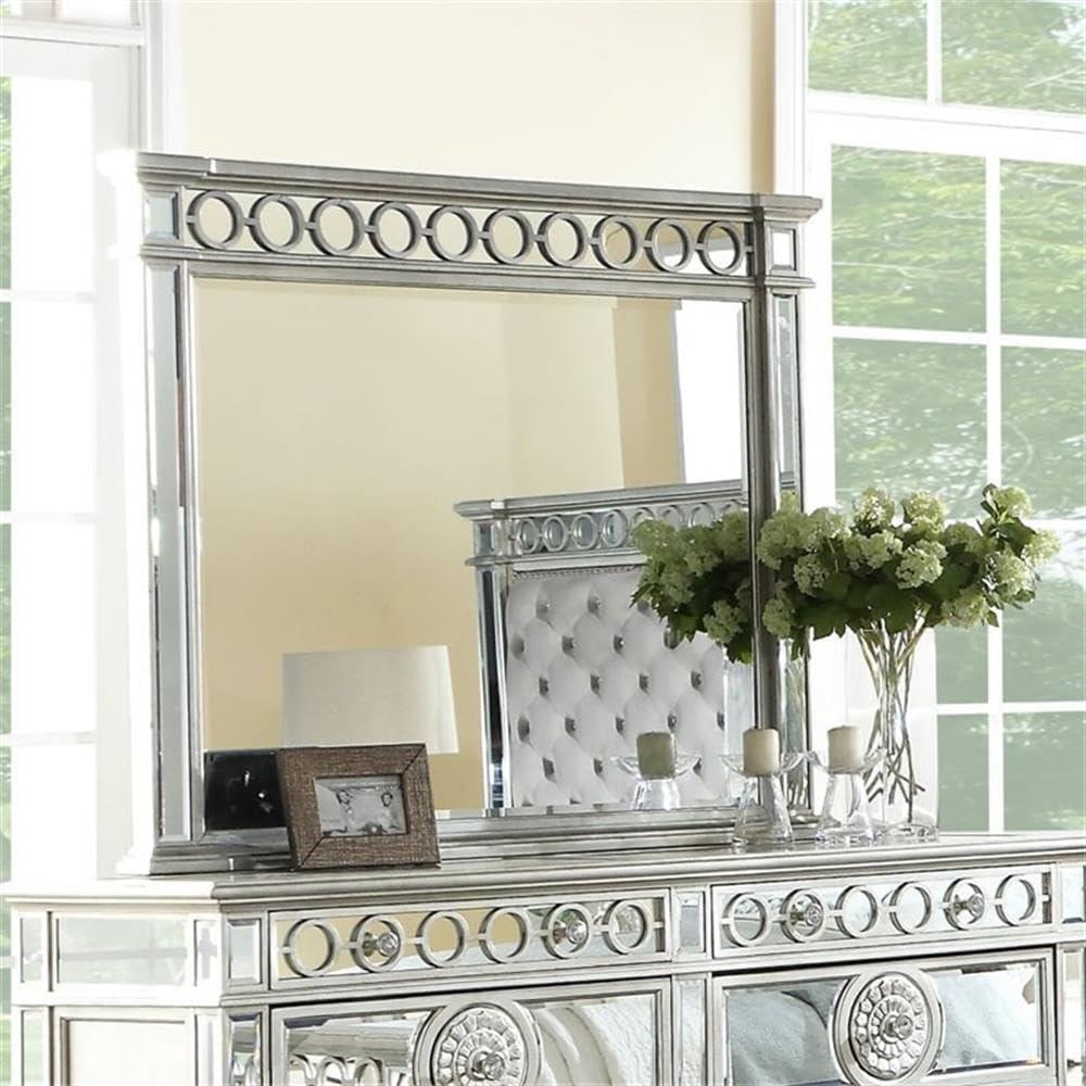 Varian Silver Rectangular Wood Dresser Mirror