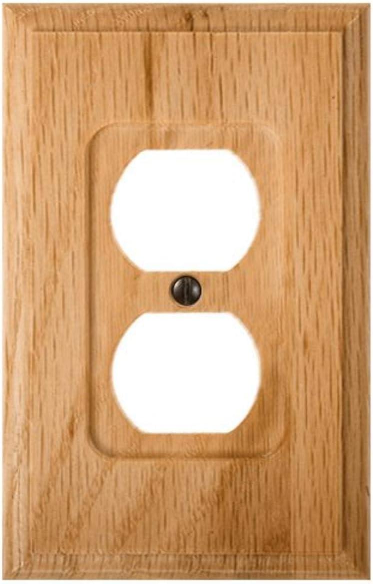 Amerelle 4025D Traditional Wallplate, 1 Duplex, Wood, Light Oak , 1-Pack