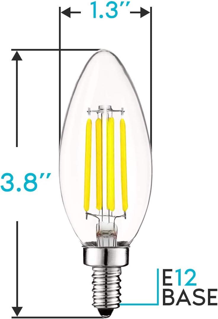 5 Watt (40 Watt Equivalent), B11 LED, Dimmable Light Bulb, E12/Candelabra Base