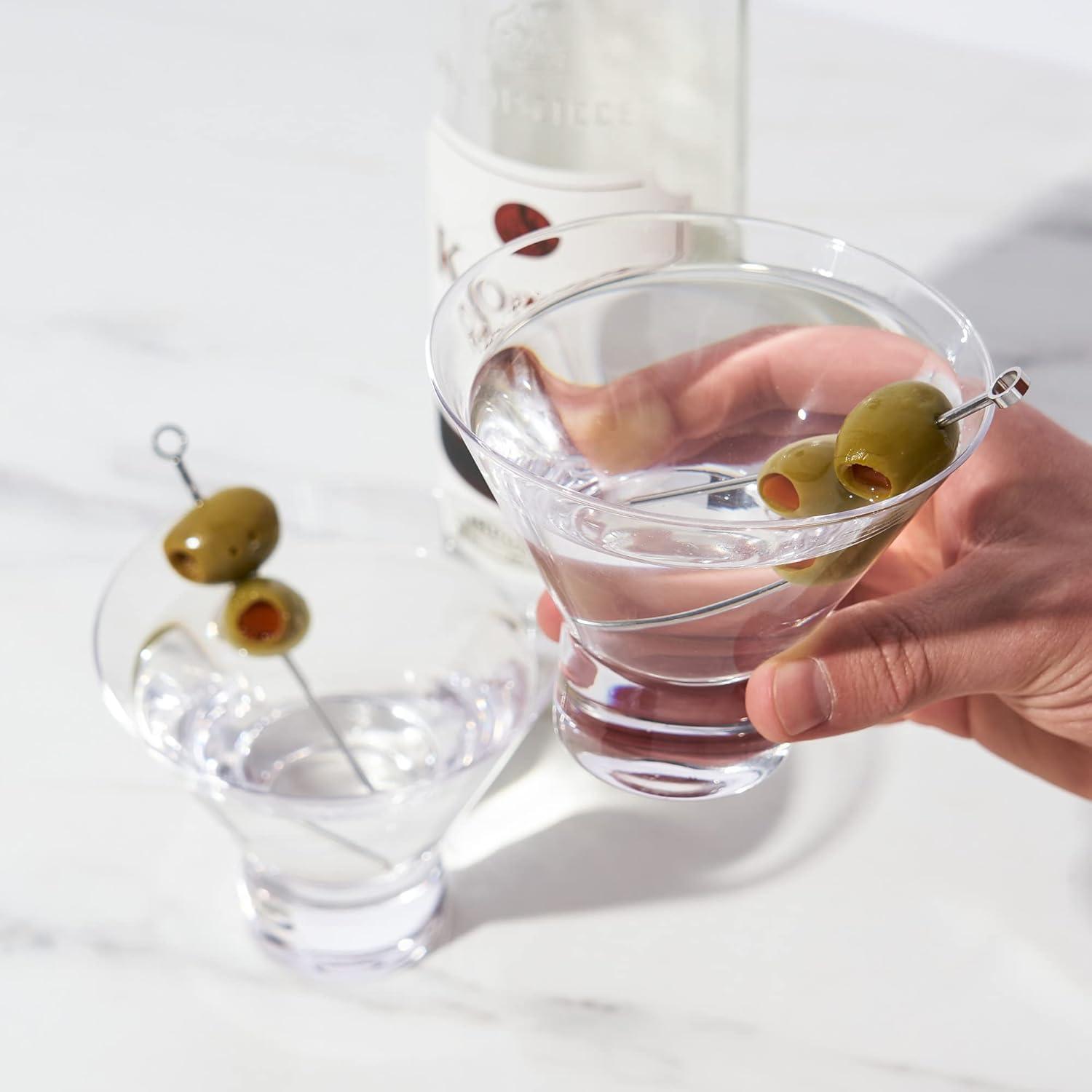 Viski Raye Heavy Base Crystal Stemless Martini Glasses