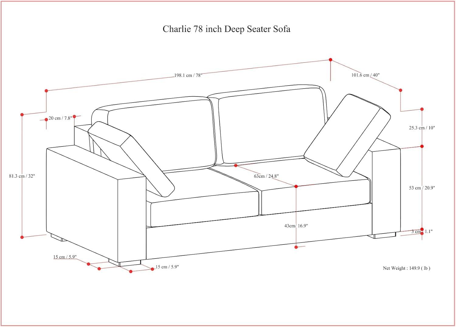 Charlie 78'' Upholstered Sofa