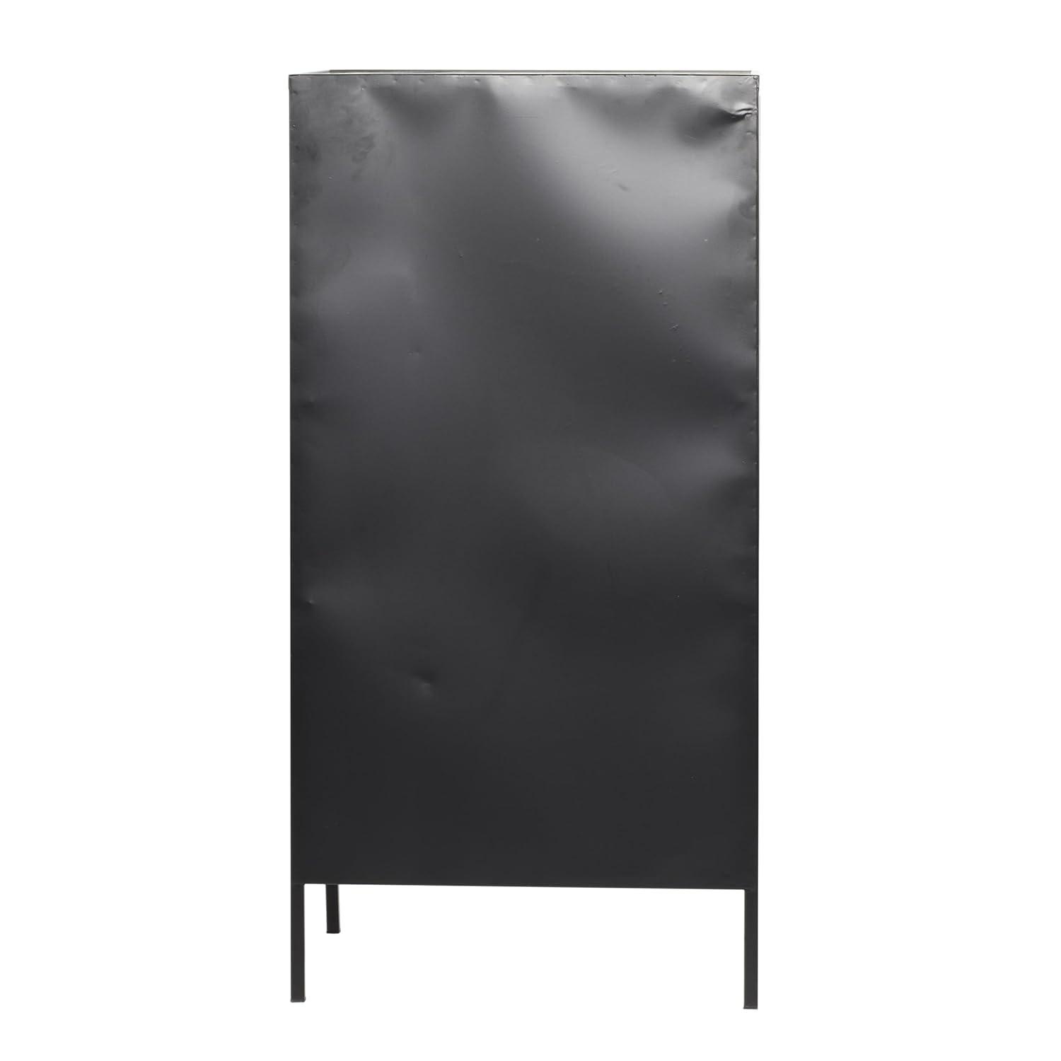 DecMode 21" x 40" Black Metal 10 Bottle Standing Wine Rack with Wine Glass Holders and Wood Accents, 1-Piece