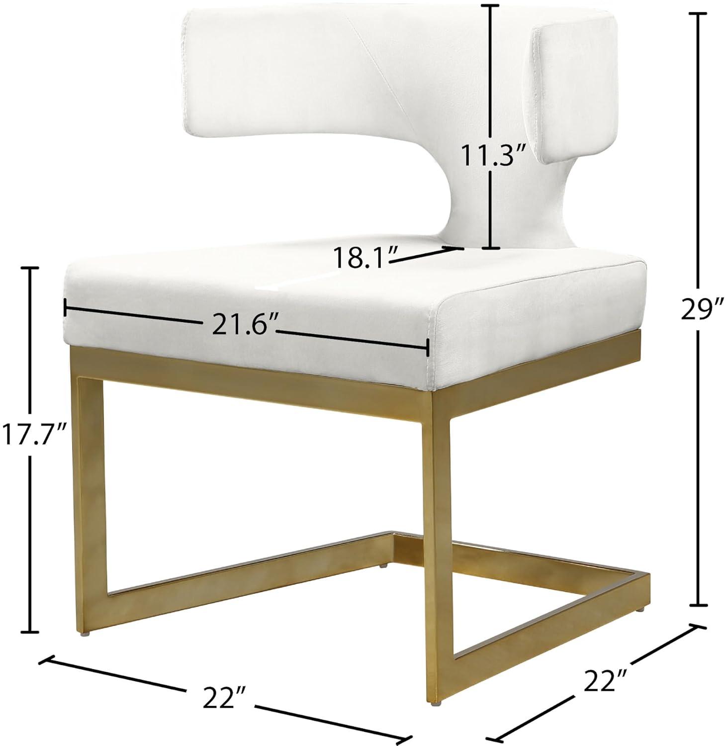 Meridian Furniture Alexandra Cream Velvet Dining Chair