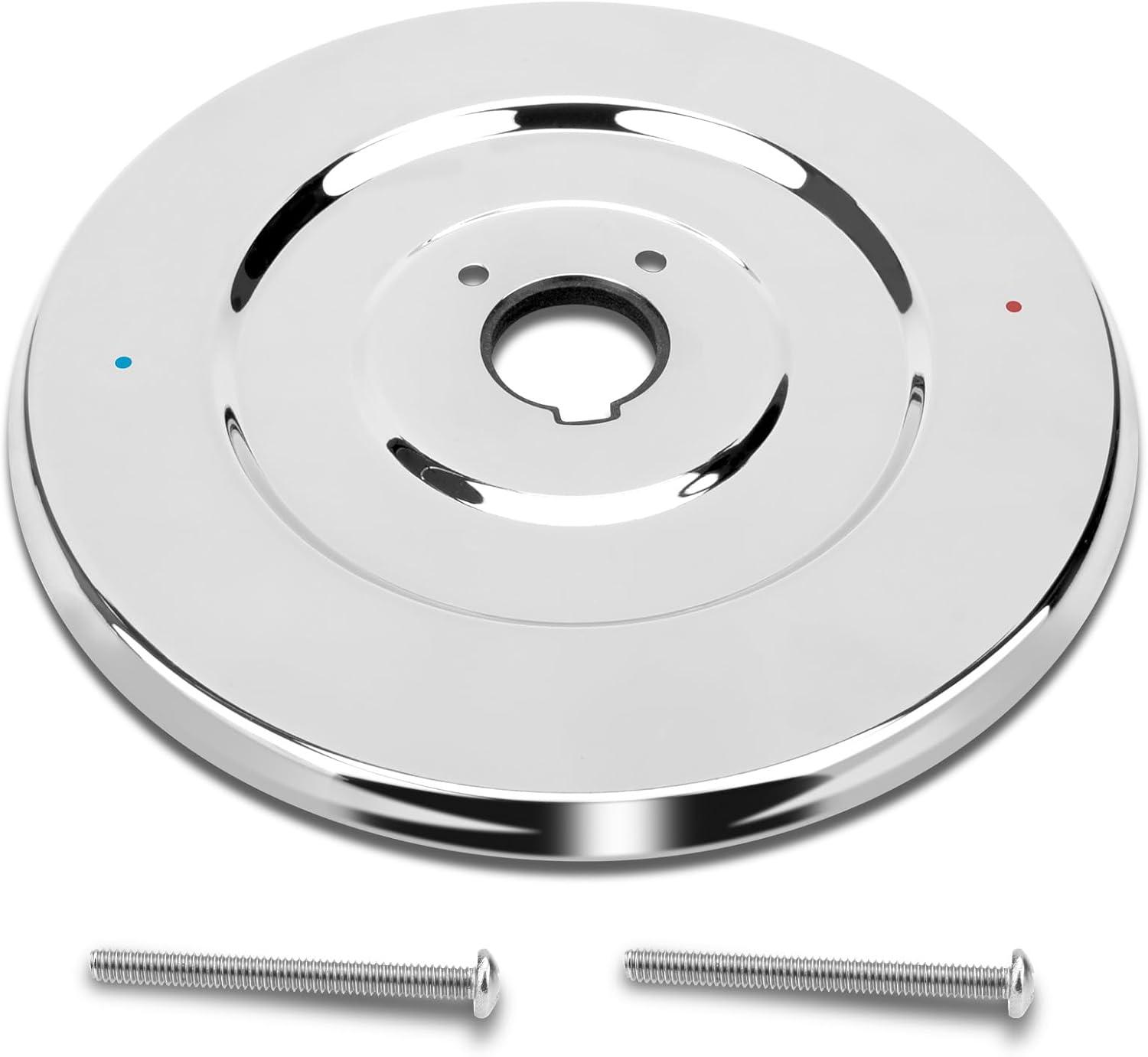 Chrome Escutcheon Plate for Single-Handle Tub and Shower Valves