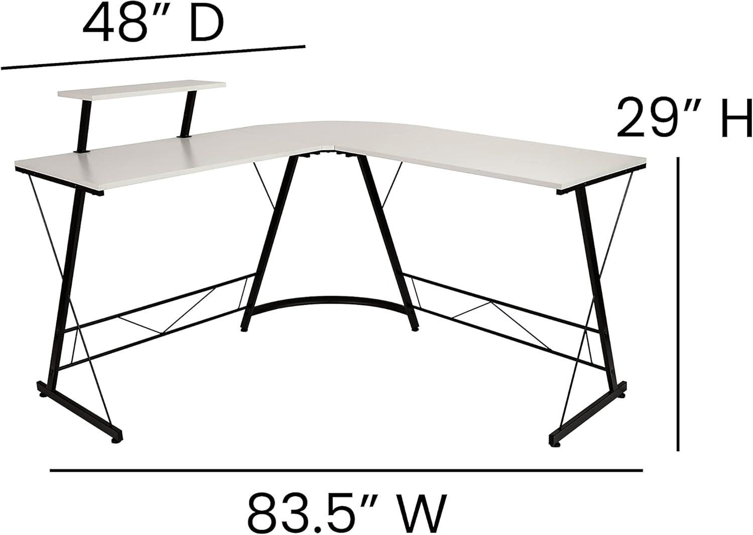 Flash Furniture L-Shaped Desk 71.5" Computer Corner Desk, Home Office Corner Desk, Gaming Desk, Space Saving, Easy to Assemble