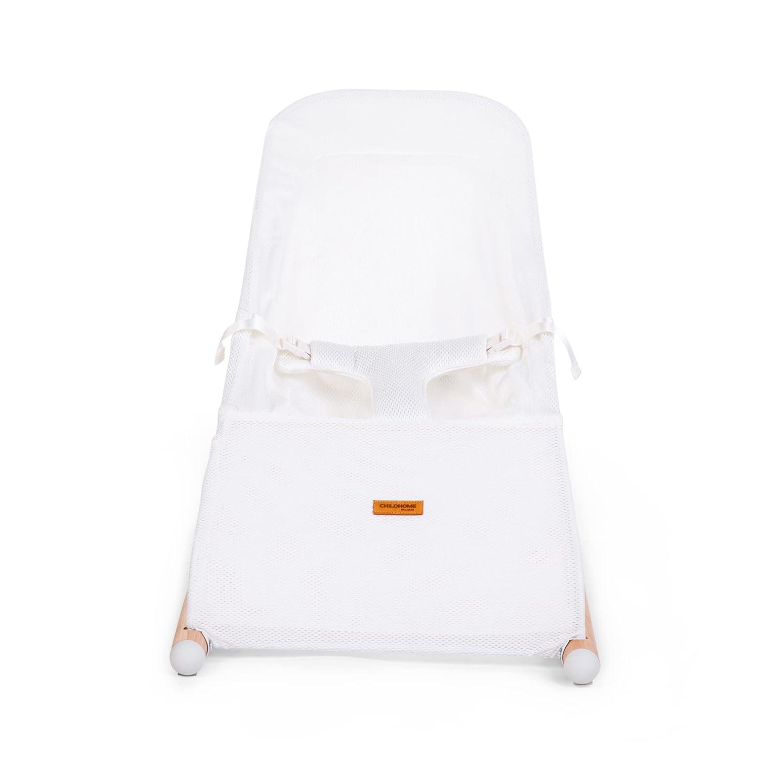 White Beechwood and Mesh Baby Bouncer Lounger