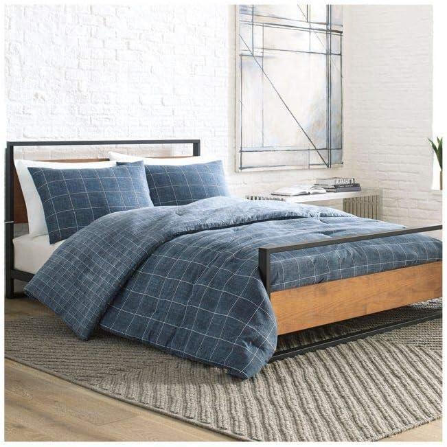 Kenneth Cole New York Holden Grid Duvet Cover Set - Blue