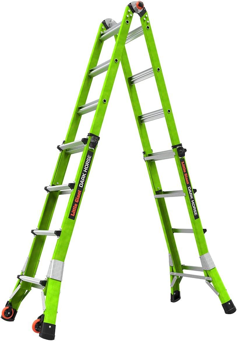 Little Giant Ladder Systems Multipurpose Dark Horse Ladder, 4 to 7 ft, Fiberglass Multi-color