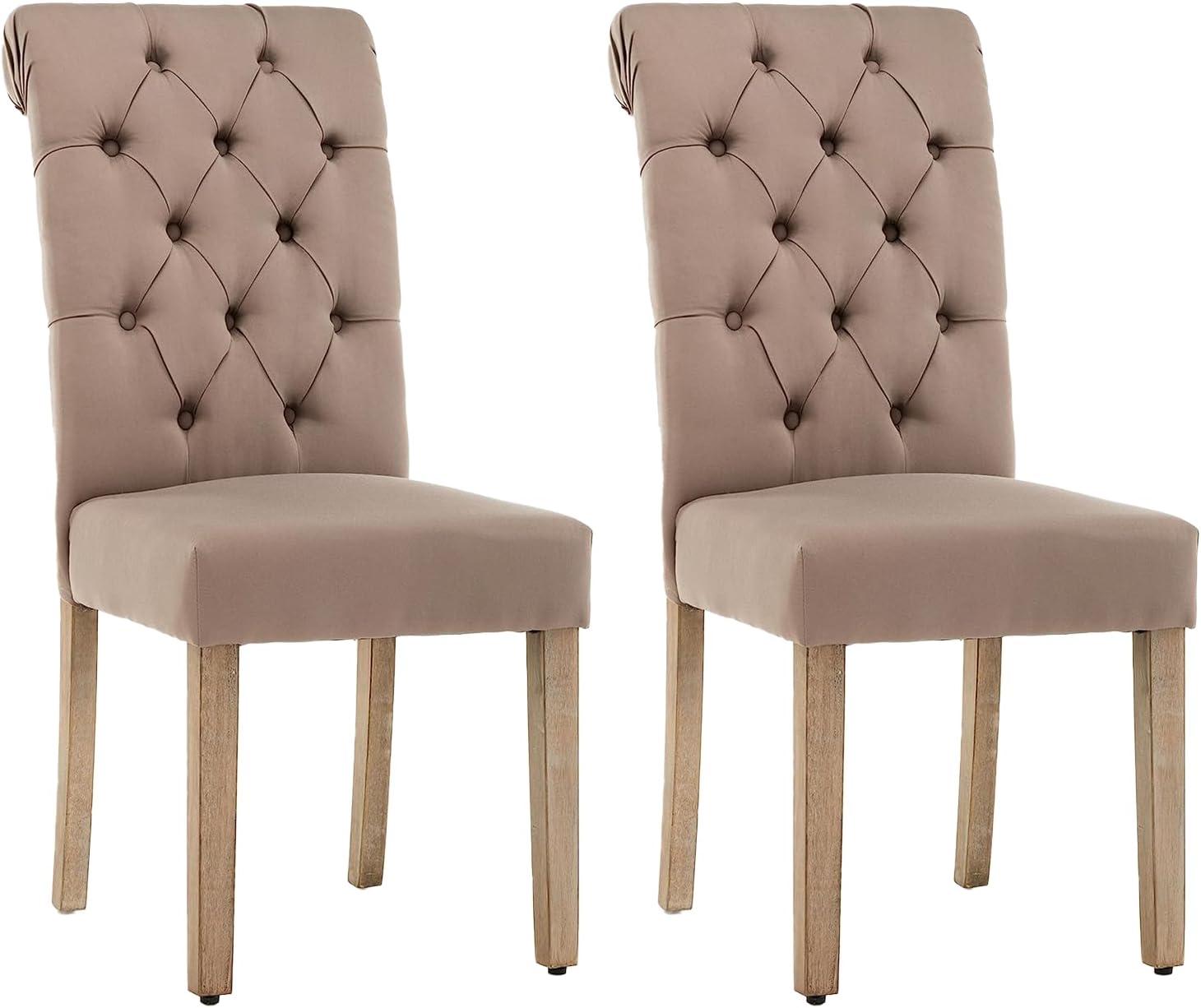 Ophelia & Co. Monarda Roll Top Tufted Upholstered Side Chair (Set of 2)