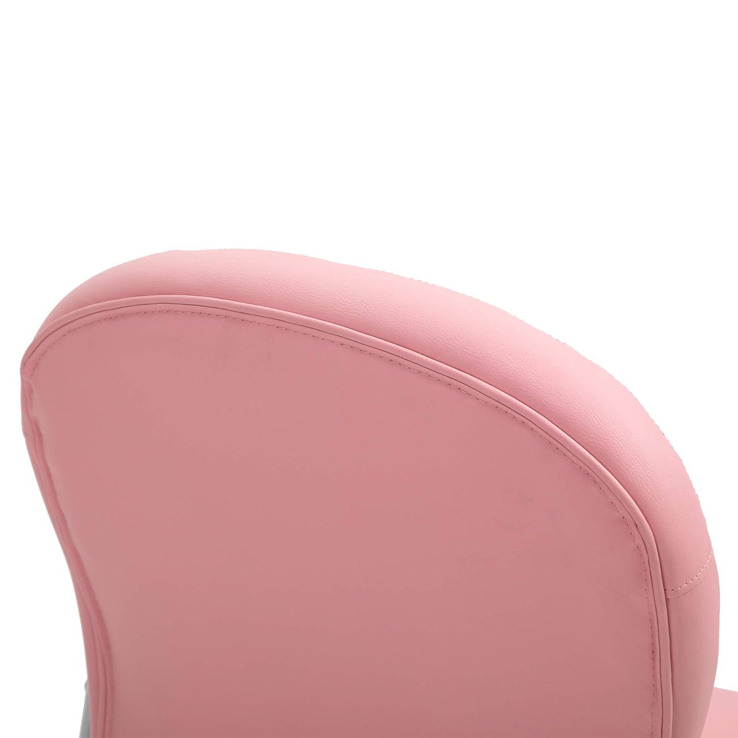 Vinsetto Indoor Height Adjustment and Armrest Office Desk Chair, Pink