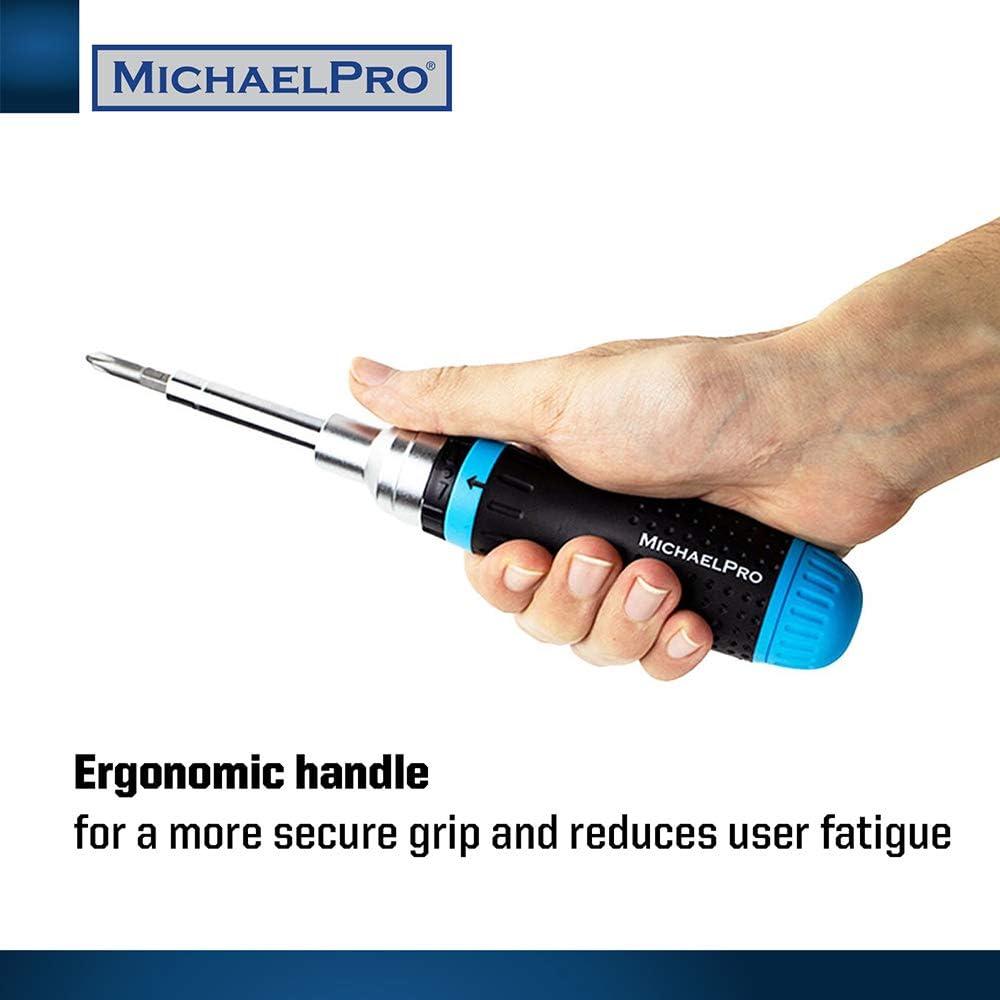 MichaelPro 19-in-1 Interchangeable Multi Bit Ratchet Screwdriver Set