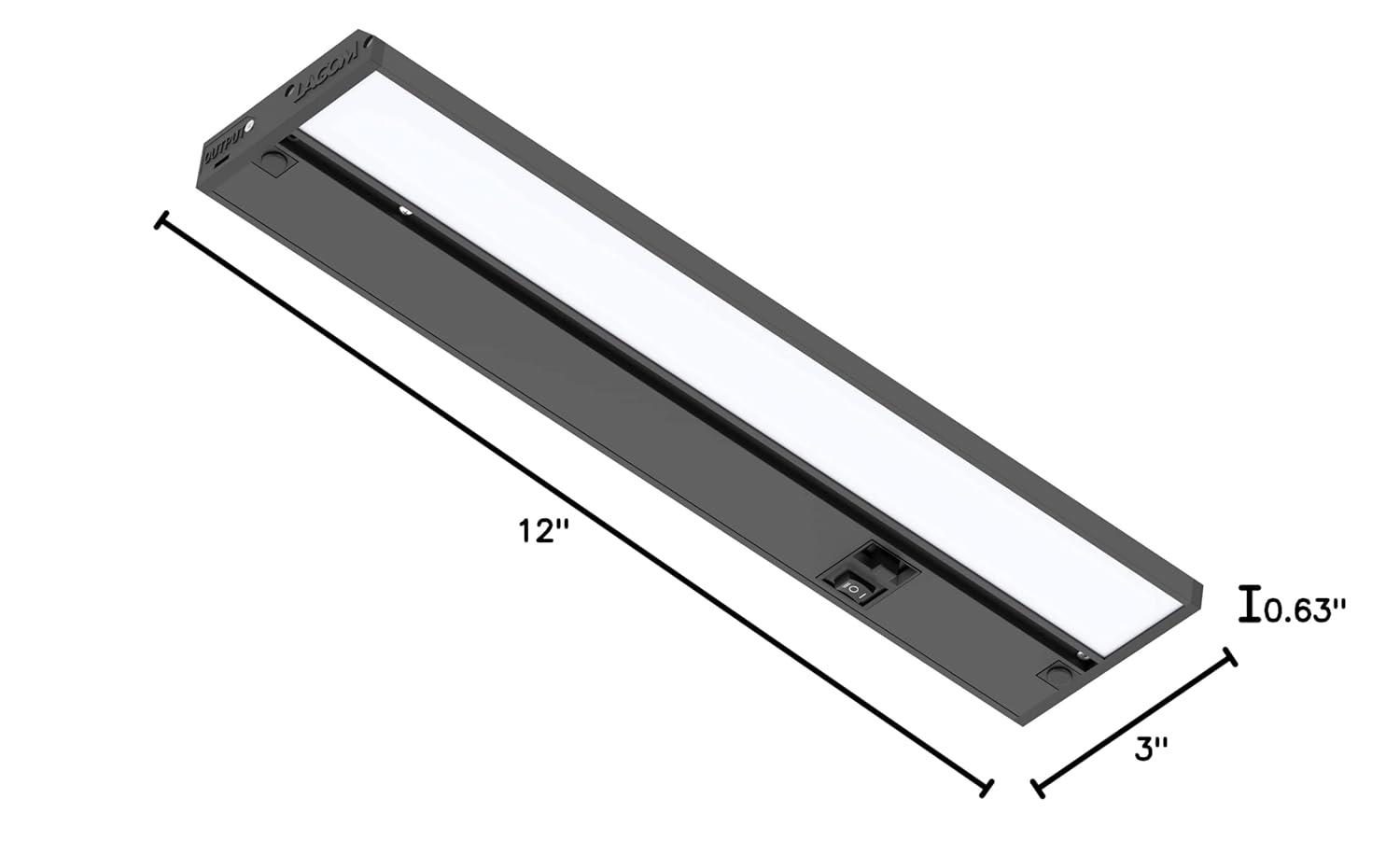 LAGOM 12" Direct Wire Dimmable LED Under Cabinet Lights, Selectable 2700K/4000K/5000K