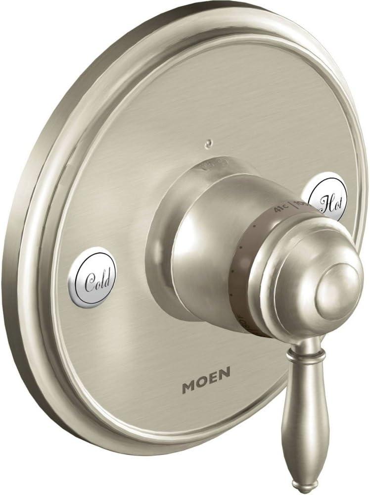 Brushed Nickel Wall-Mounted Thermostatic Valve Trim