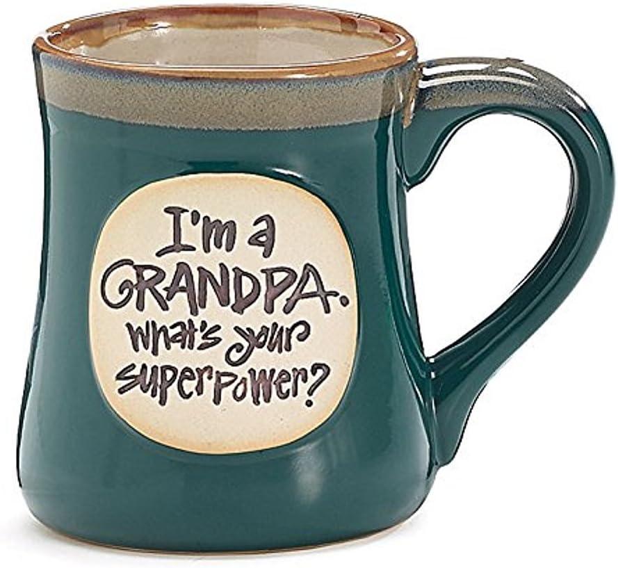 Blue Ceramic Grandpa Superpower 18 oz Mug