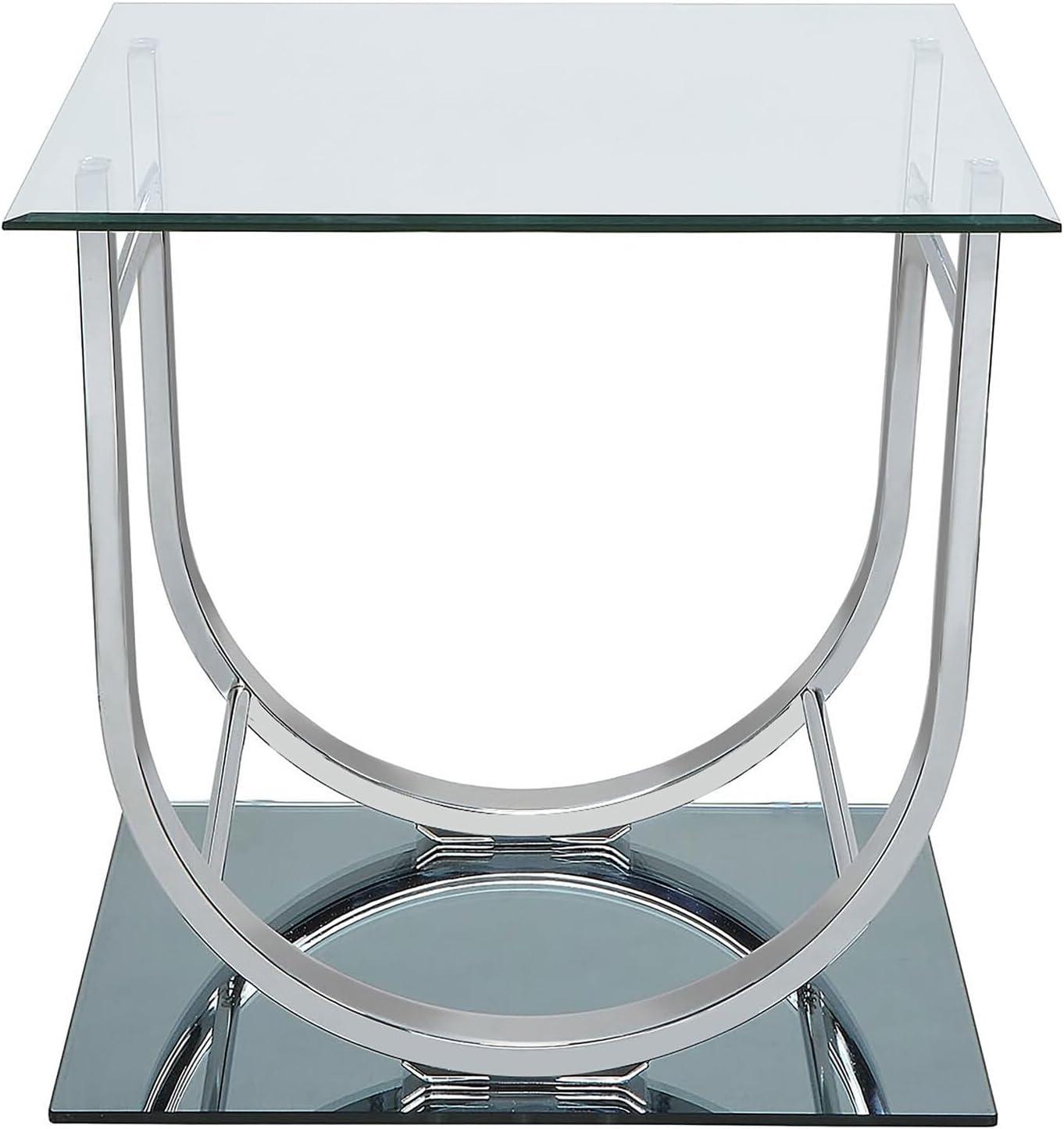 Danville End Table with Glass Top Chrome - Coaster