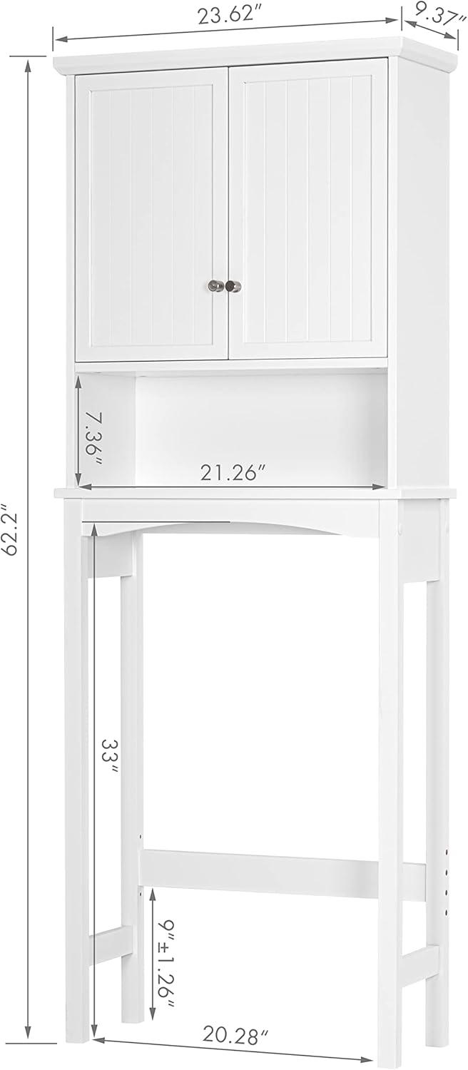 UTEX Bathroom Storage Over The Toilet, Bathroom Cabinet Organizer with Adjustable Shelves, Bathroom Space Saver for Bathroom, White