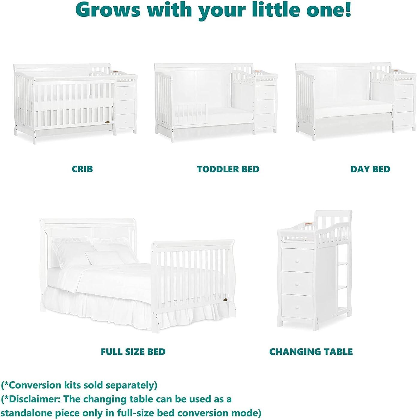 Dream On Me 5 in 1 Brody Convertible Crib With Changer in White