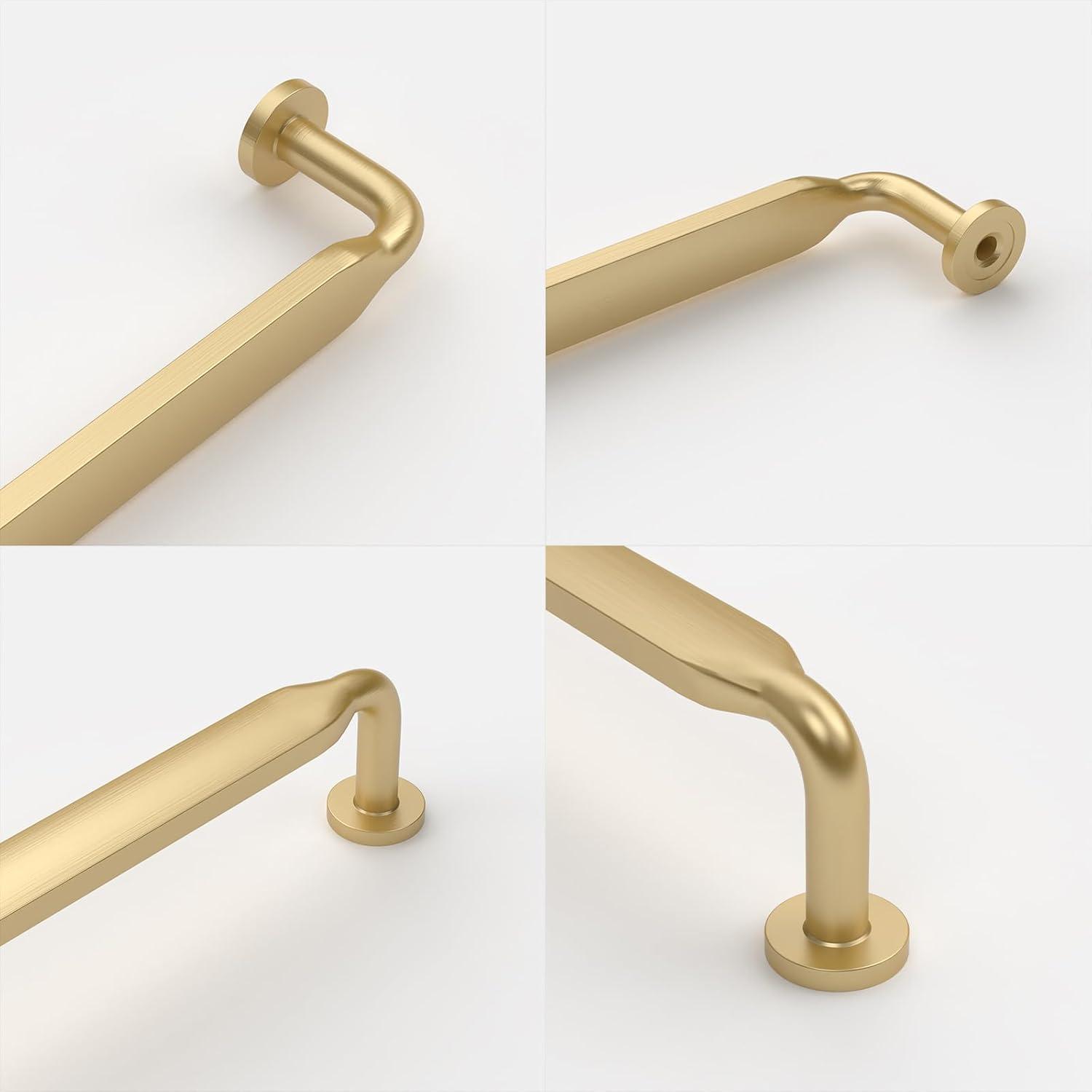 5-Inch Brushed Brass Modern Cabinet Pulls with Mounting Hardware