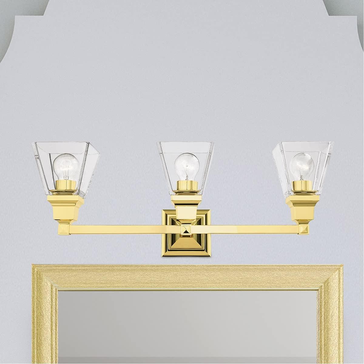 Livex Lighting Mission 3 - Light Vanity in  Polished Brass