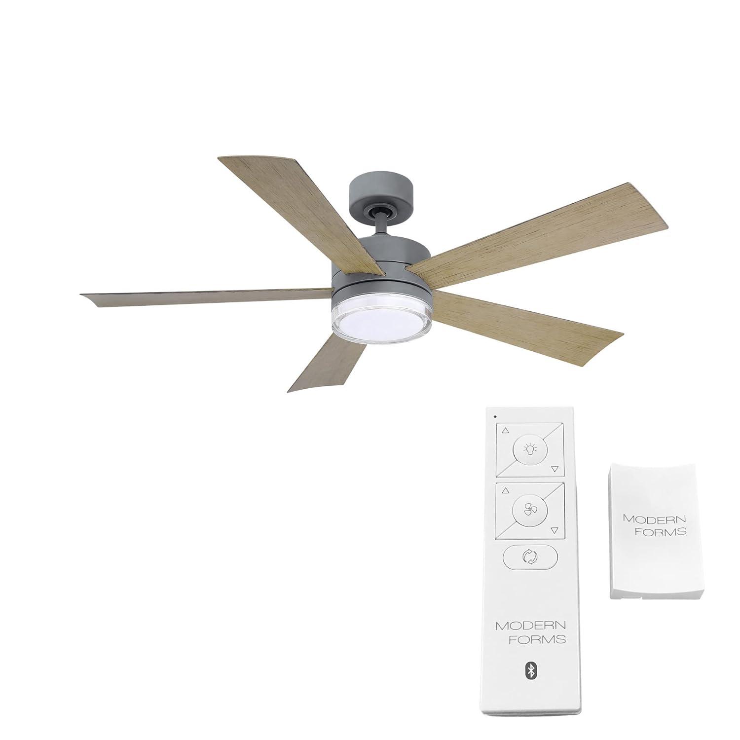 Wynd 5 - Blade Outdoor /Indoor Smart Ceiling Fan with Remote Control and LED Light Kit Included