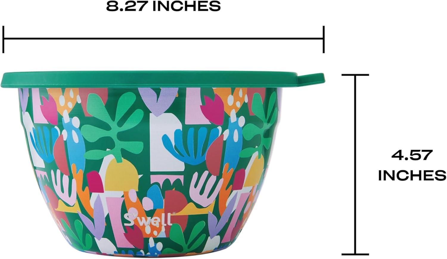 Salad Bowl Kit 64oz, Hillside Lavender, Comes with 2oz Mini Canister and Removable Tray for Organization, Leakproof, Easy to Clean, Dishwasher Safe