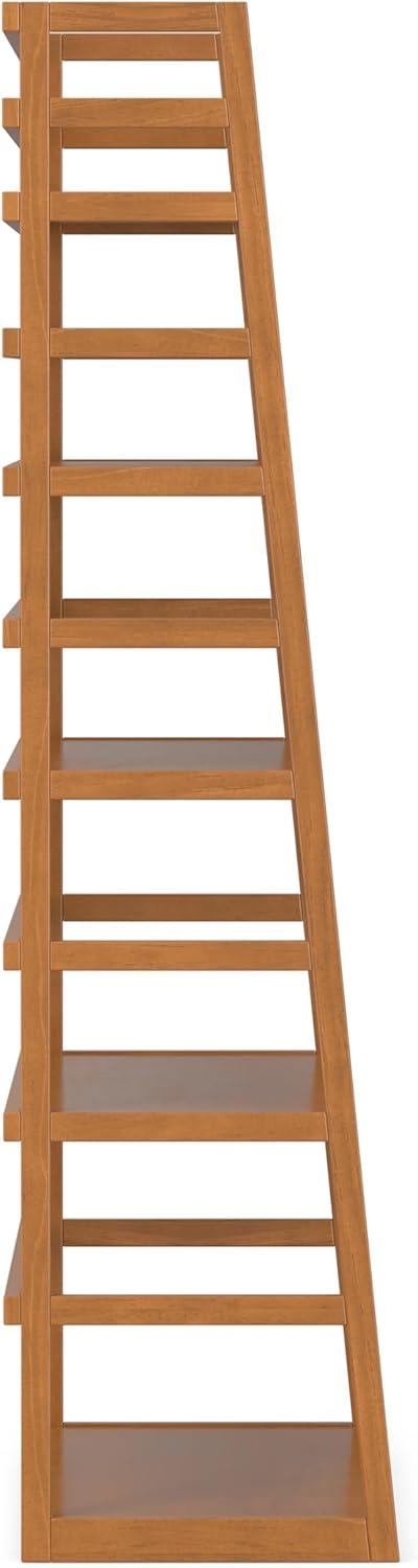 Acadian Solid Wood 63'' Ladder Shelf in Light Golden Brown