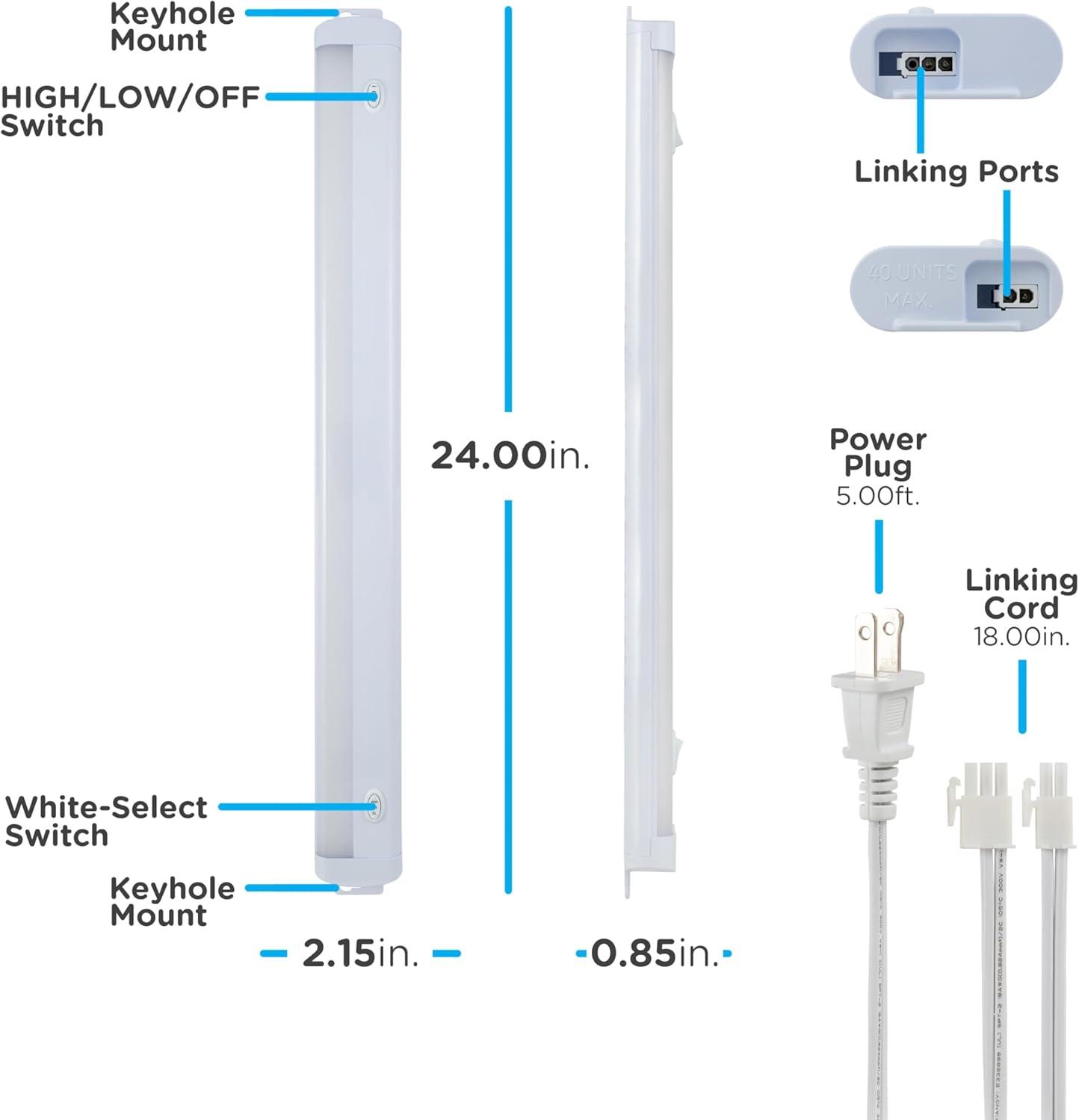 BrightLink 24-Inch White LED Under Cabinet Light