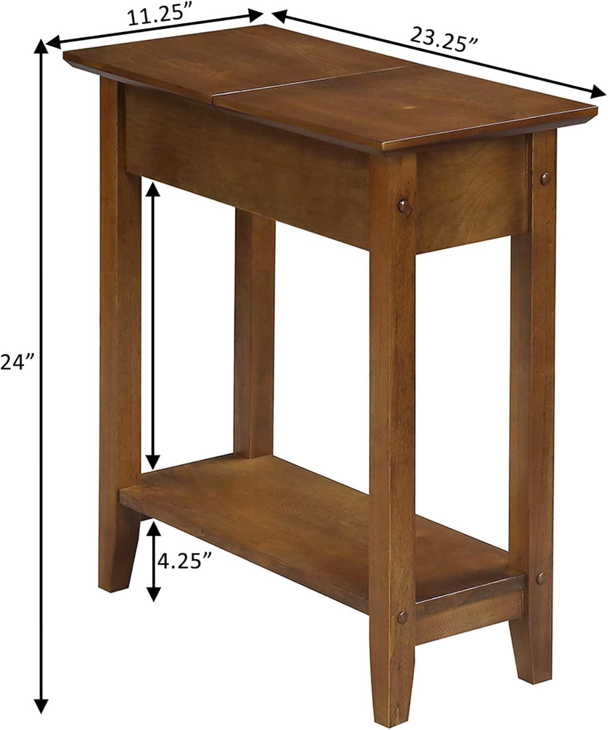 Convenience Concepts American Heritage 24 in. Tall Flip Top End Table, Walnut (Tabletop)