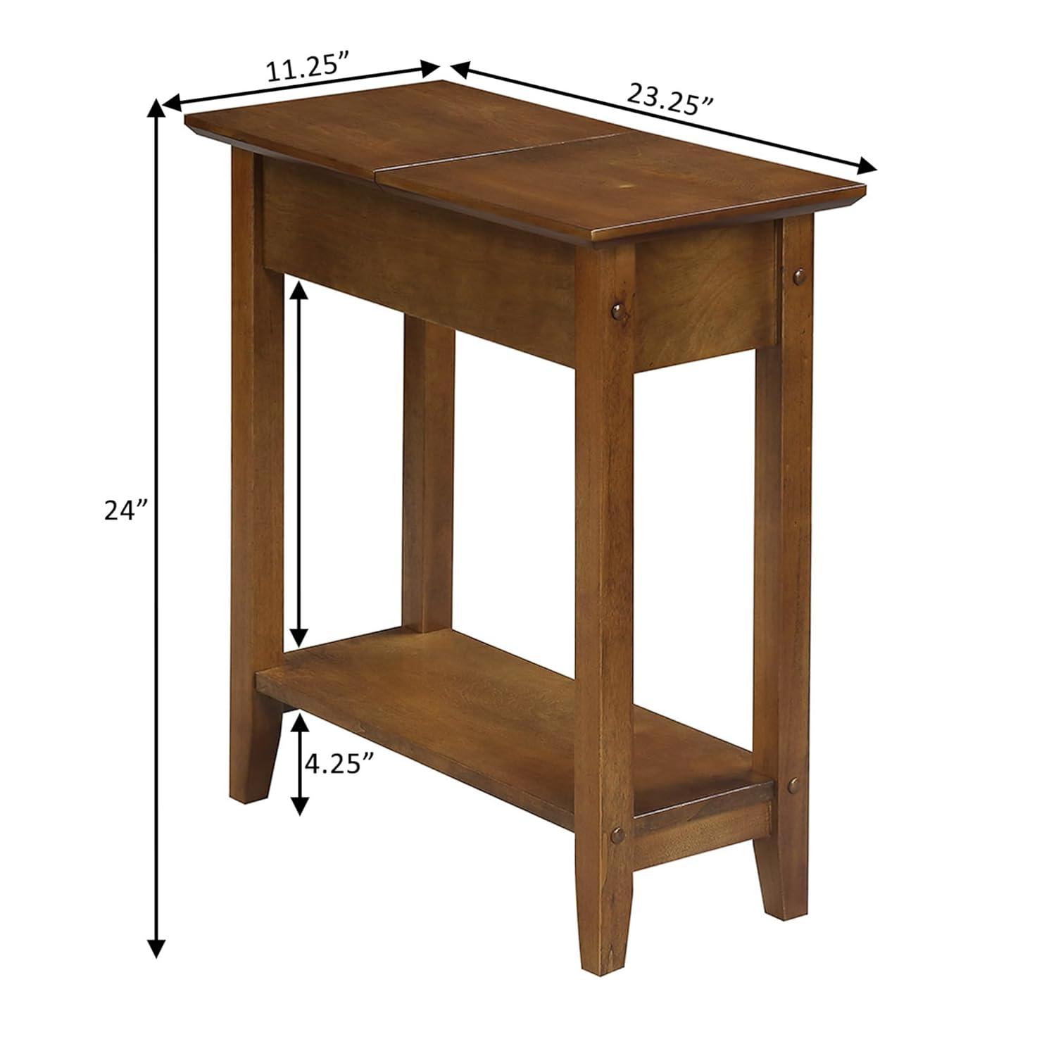 Convenience Concepts American Heritage 24 in. Tall Flip Top End Table, Walnut (Tabletop)