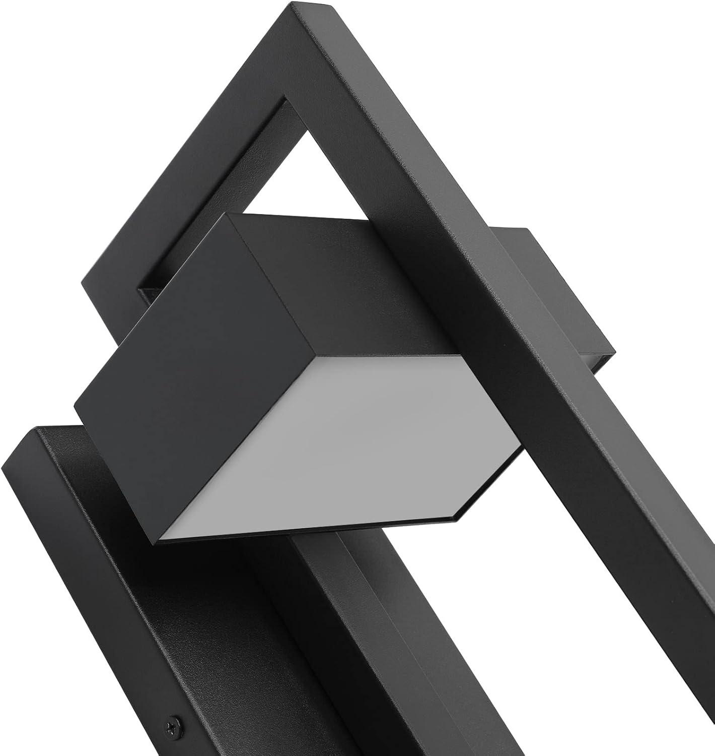 Black Matte Integrated LED Outdoor Wall Sconce Set