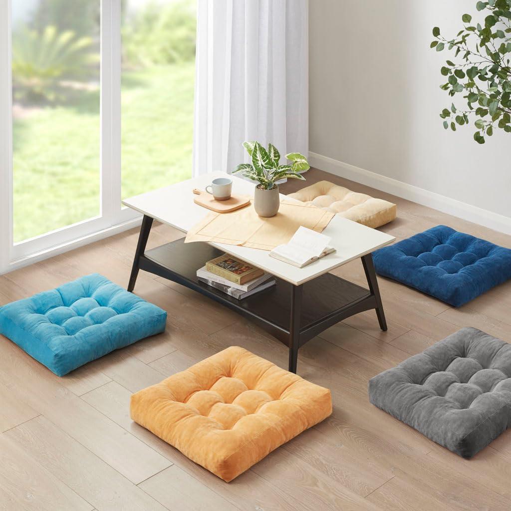 Large Square Corduroy Memory Foam Floor Pillow Set