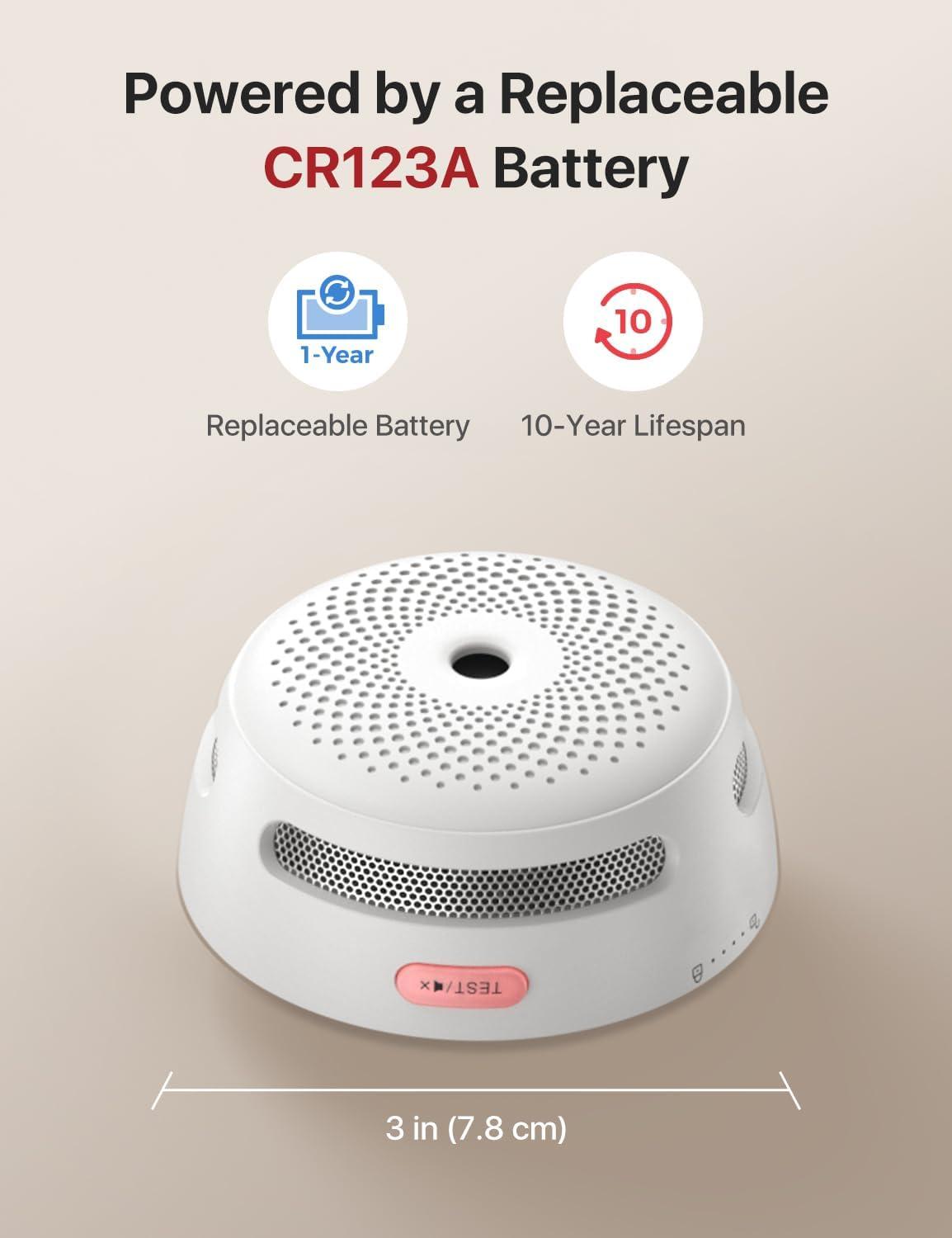 X-Sense Wi-Fi Smart Smoke Detector Fire Alarm with Replaceable Battery, Real-Time App Notifications, XS01-WX, 1-Pack