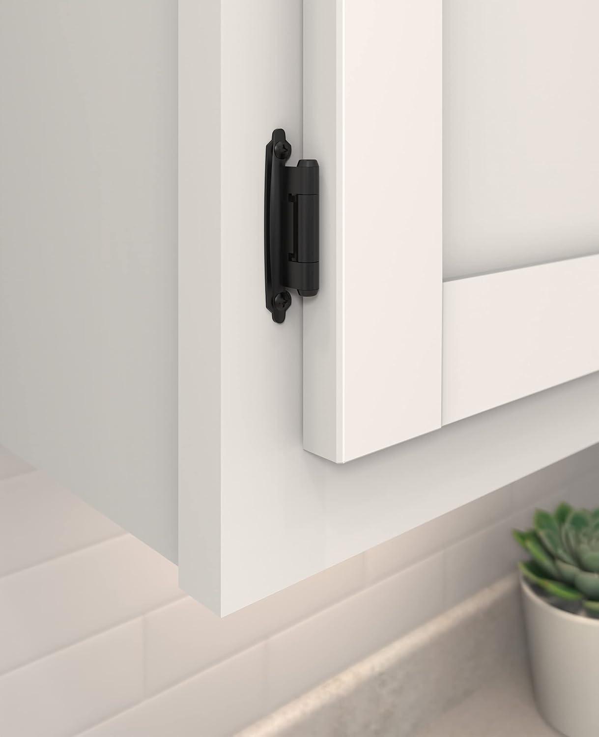 Matte Black Variable Overlay Self-Closing Cabinet Hinges