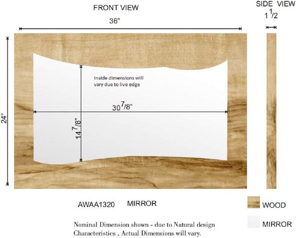 Alpine Live Edge Wood Mirror Natural - Alaterre Furniture