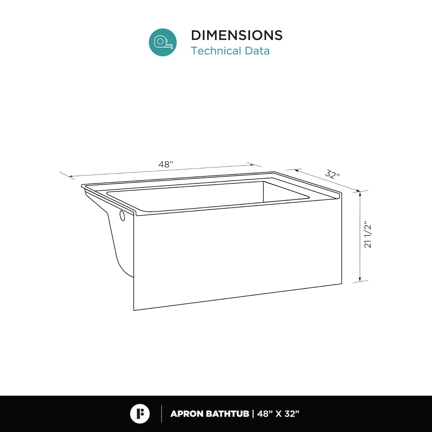 Apron Soaking Acrylic Bathtub