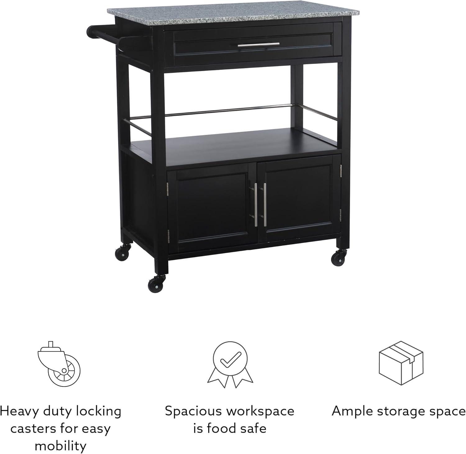 Cameron Kitchen Cart with Granite Top - Linon