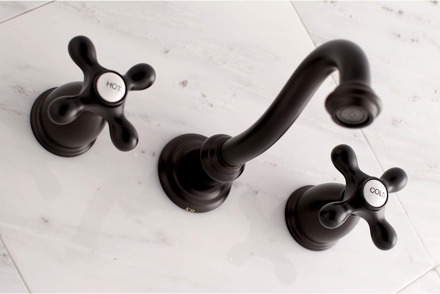 Elegant Traditional Oil Rubbed Bronze Wall Mount Bathroom Faucet