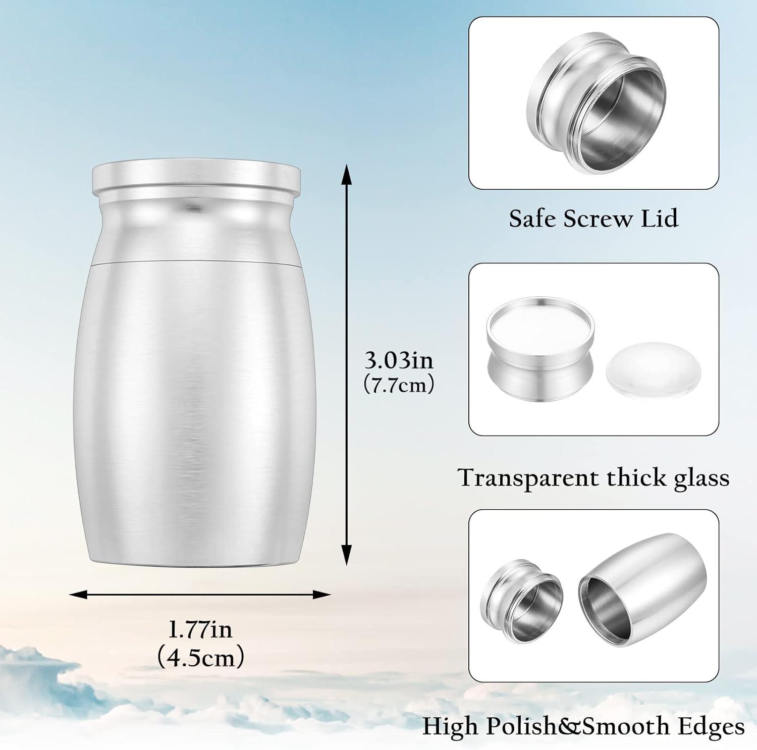 Small Keepsake Urn for Dad Mini Cremation Urns Decorative Memorial Funeral Ashes Holder Silver Engraved Stainless Steel Container for Dad Father 1.57 x 1.18 Inch-My Dad My Hero My Angel