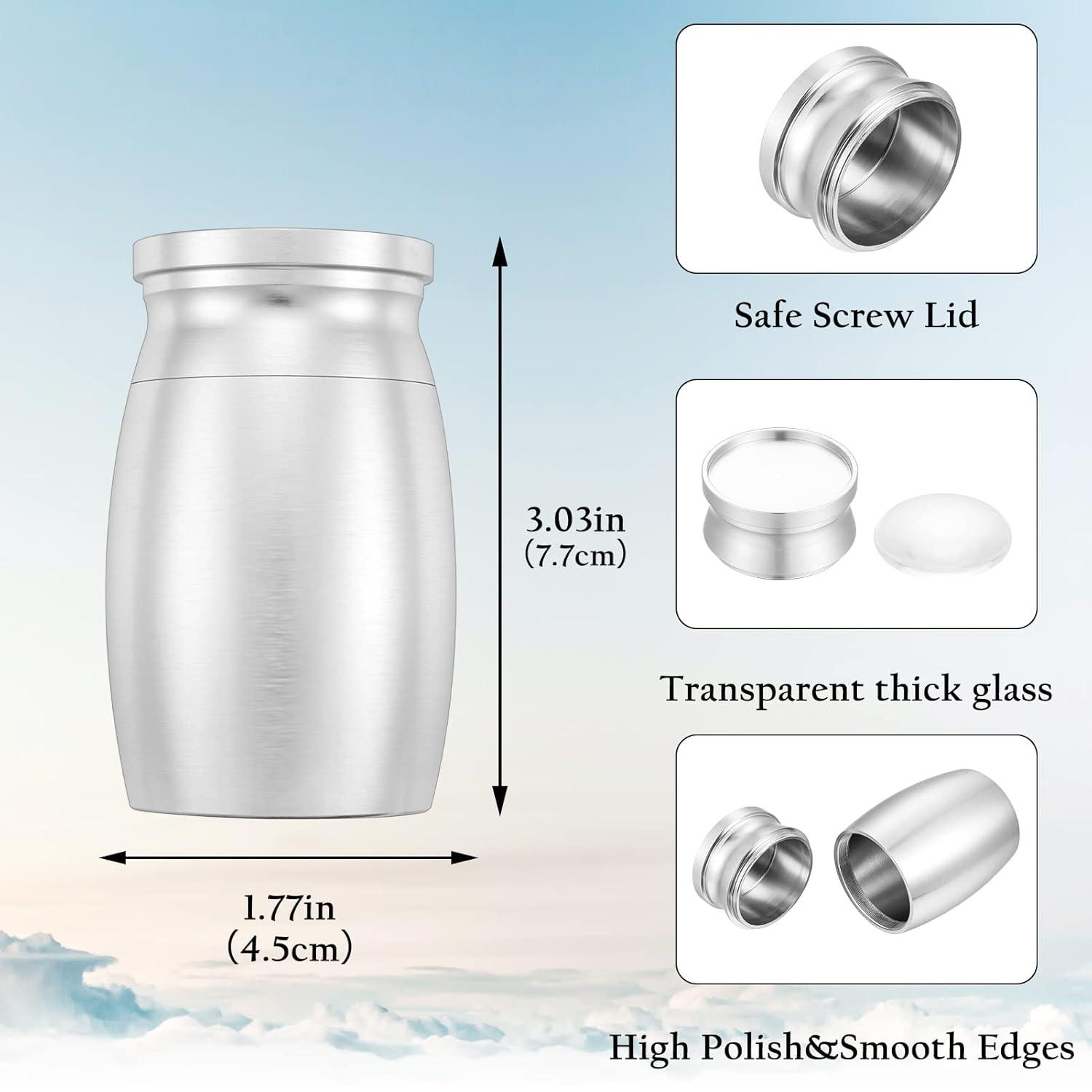 Small Keepsake Urn for Dad Mini Cremation Urns Decorative Memorial Funeral Ashes Holder Silver Engraved Stainless Steel Container for Dad Father 1.57 x 1.18 Inch-My Dad My Hero My Angel