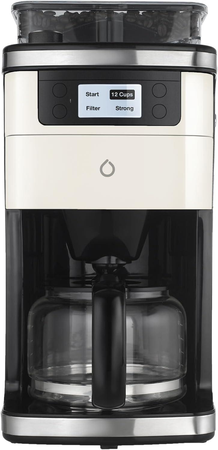 Smarter iCoffee Brew Smart Coffee Maker and Grinder with App, 3 Panels (Cream, Black, Red, New)