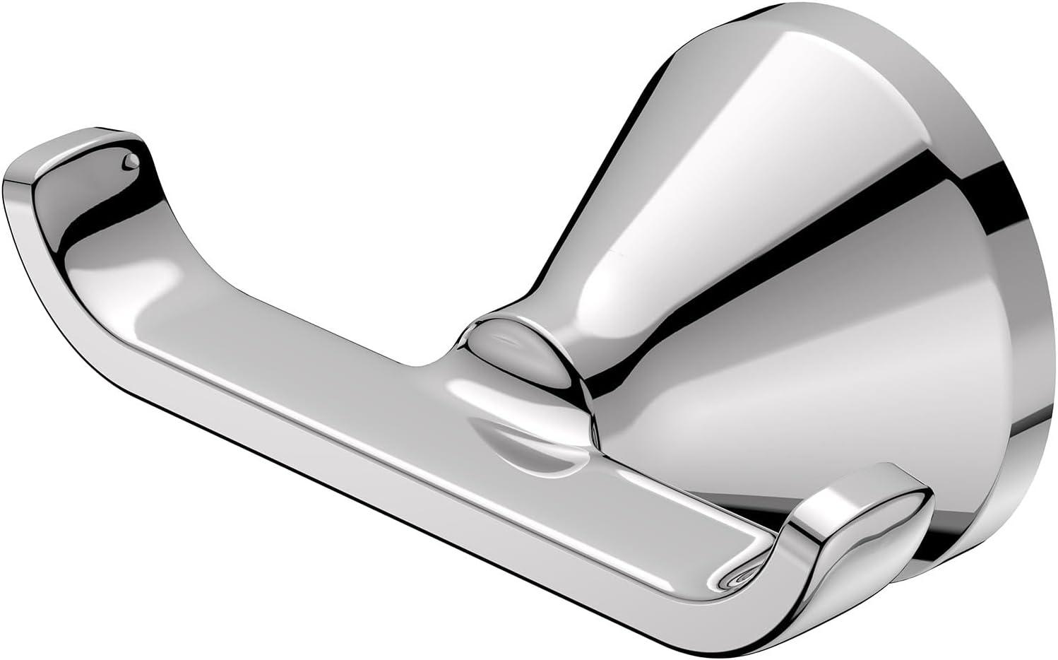 Polished Chrome Double Robe Hook with Metal Finish