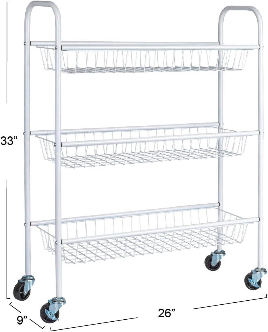 Household Essentials Metal Free Standing Laundry Cart with Wheels