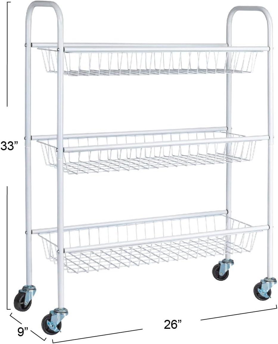 Metal Free Standing Laundry Cart with Wheels