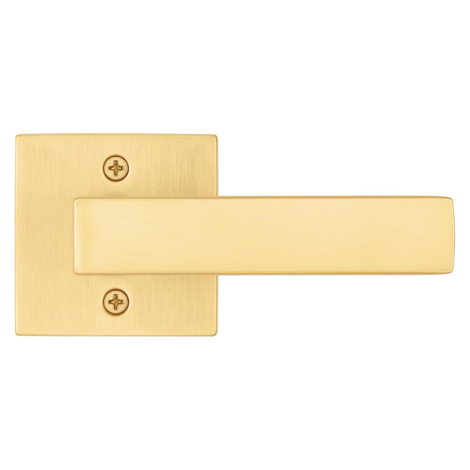Kwikset 788Salsqt Singapore Non-Turning One-Sided Dummy Door Lever - Brass