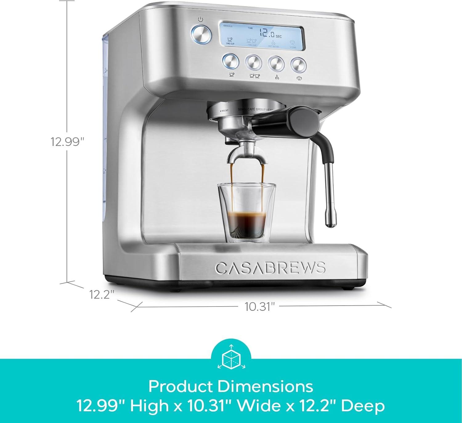 CASABREWS Ultra 20 Bar Espresso Machine W/ Lcd Display,powerful Milk Frother