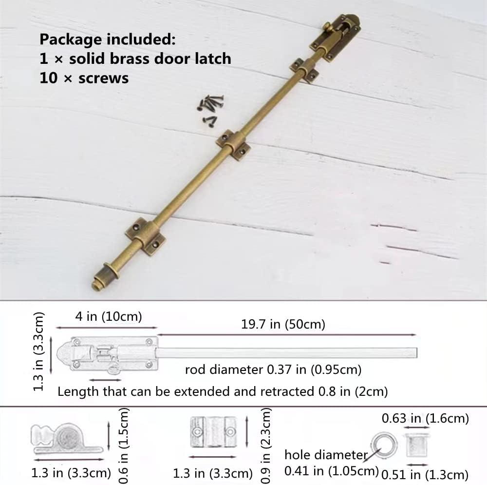 Antique Brass 23.7'' Heavy Duty Cane Bolt for Gates