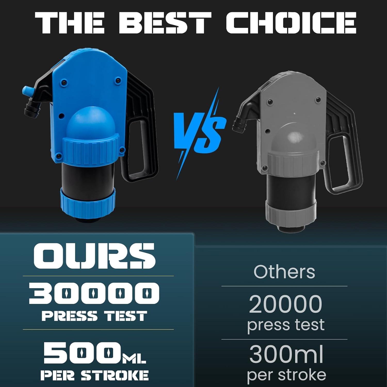 Lever-operated Drum Pumps.55 Gallon Plastic Hand Lever Drum Pump is 1 Pint Per Stroke.Lever Action Drum Pump for High Viscosity Oils, Agricultural Chemicals with 2 Meters of 3/4” Corrugated Hose