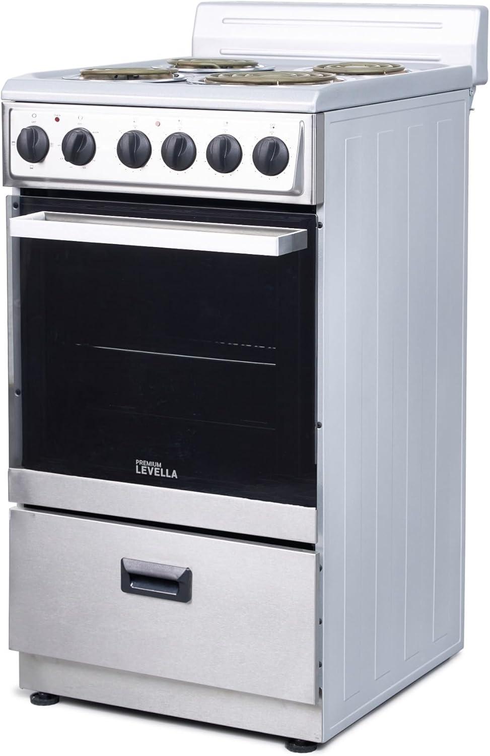 Premium Levella 24" Freestanding Electric Range with 4 Burners and 2.6 Cu. Ft. Oven Capacity