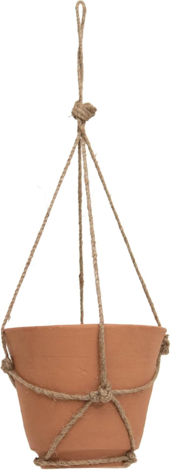 Hanging Terracotta Terracotta & Jute Planter - Foreside Home & Garden